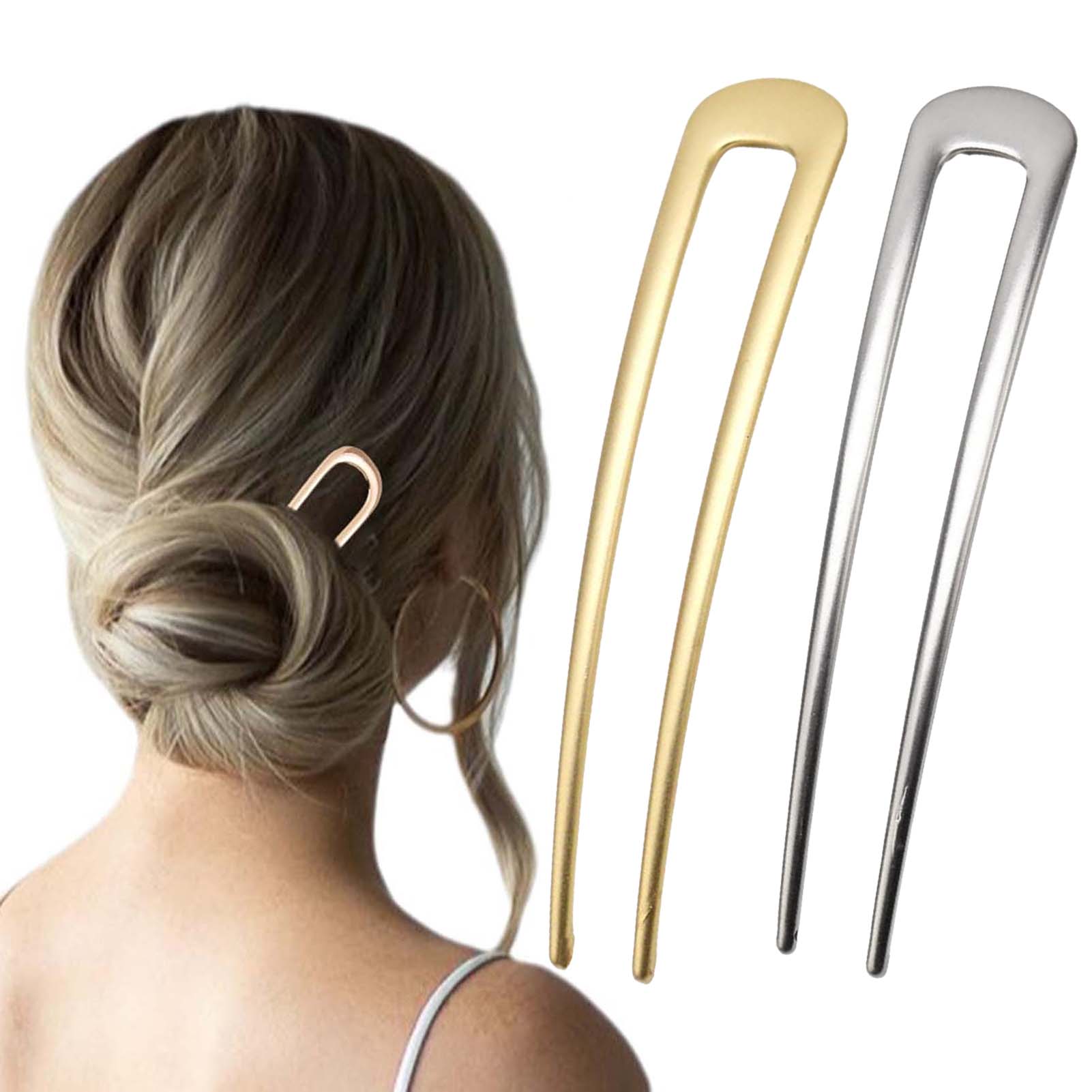 Hair Care Guide - Französische U-förmige Haarnadeln, Vintage Metall-Haargabeln für