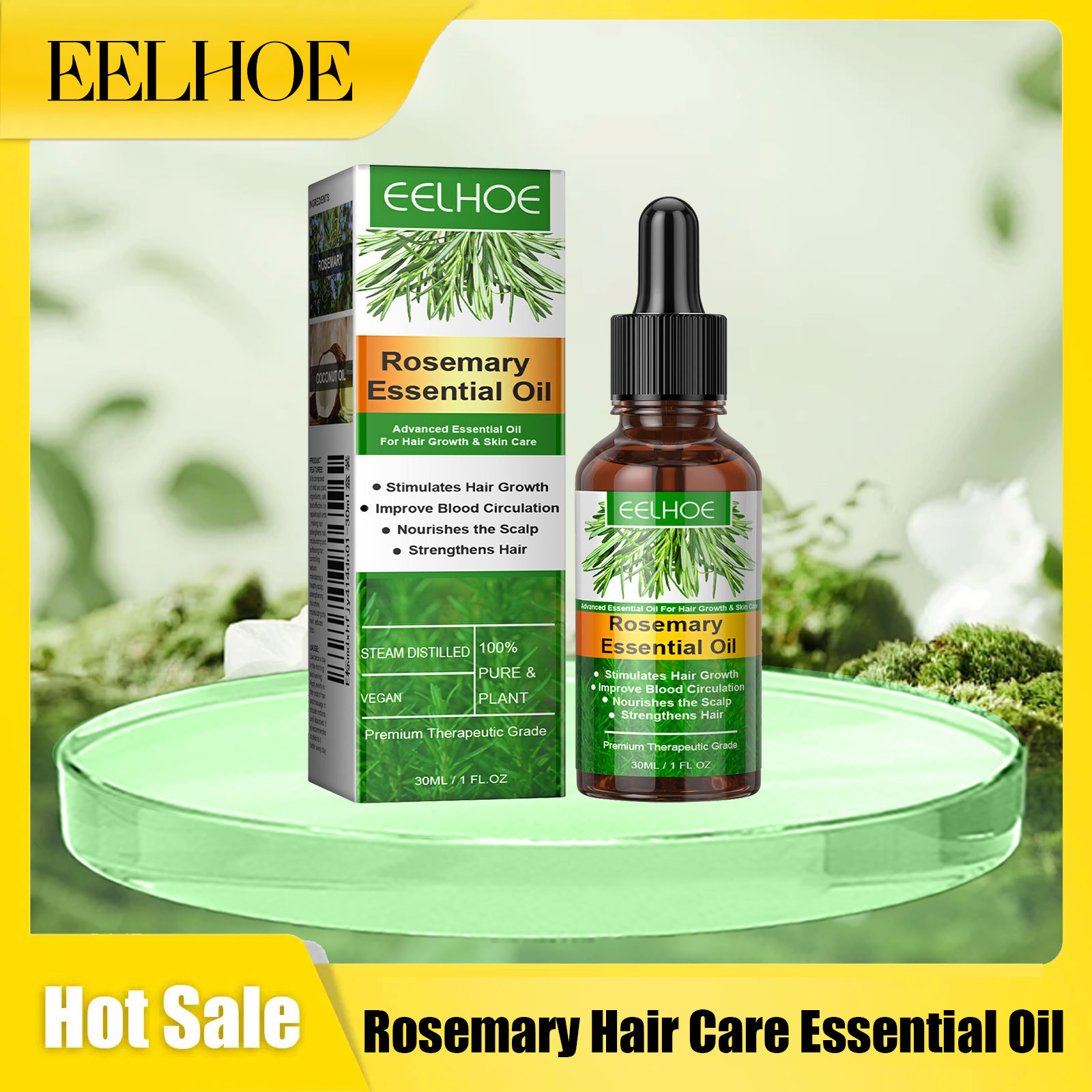 Hair Care For Hair Loss - Eelhoe Rosmarin-Haarpflege, ätherisches Öl, stärkt das