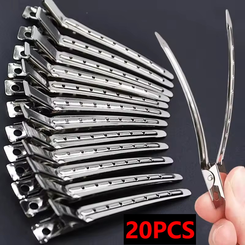 Hair Care Guide - Frau Silber Haar Clips Metall Friseur