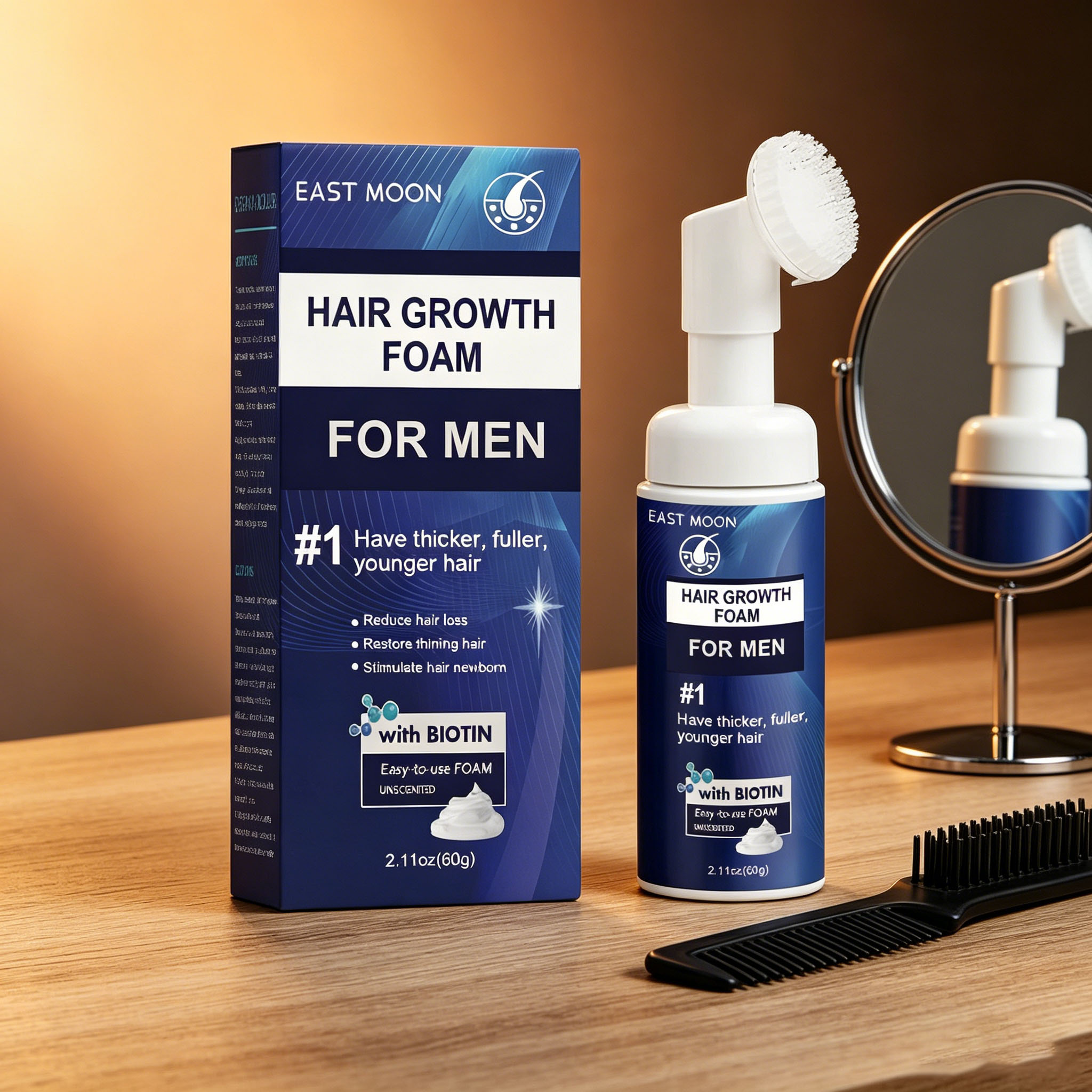 Hair Care For Hair Loss - Haarwuchs-Schaum Silikonbürste Kopfhautmassage Haarwachstumsstimulierung Stärkung der