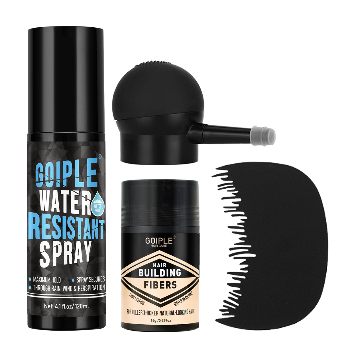 Hair Care Vegan - Wasserfestes Spray, Verdickendes Faserpulver, Applikator, Haar-