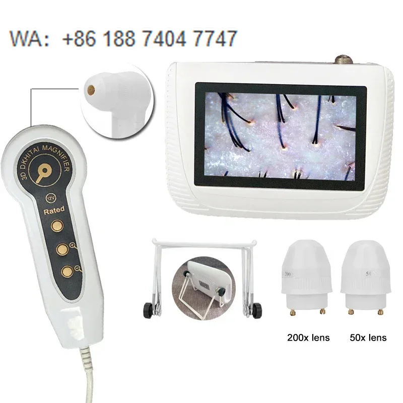 Hair Care Hospital - Tragbares Hautanalysegerät 5 Zoll Kopfhaut-Detektor Haarfollikel-Öl-Feuchtigkeits-Tester