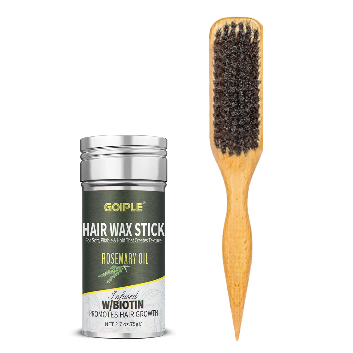 Rosemary Hair Oil - GOIPLE 75 g natürlicher Biotin-Rosmarinöl-Haarwachsstift, Anti-Frizz-Kontrolle,