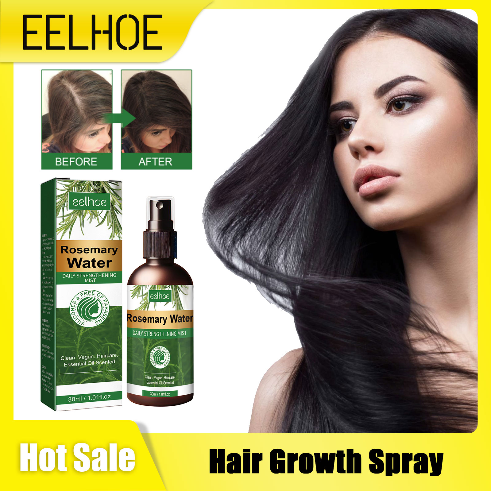 Hair Care For Hair Loss - Rosmarin-Spray für das Haar, nährende Kopfhautbehandlung,