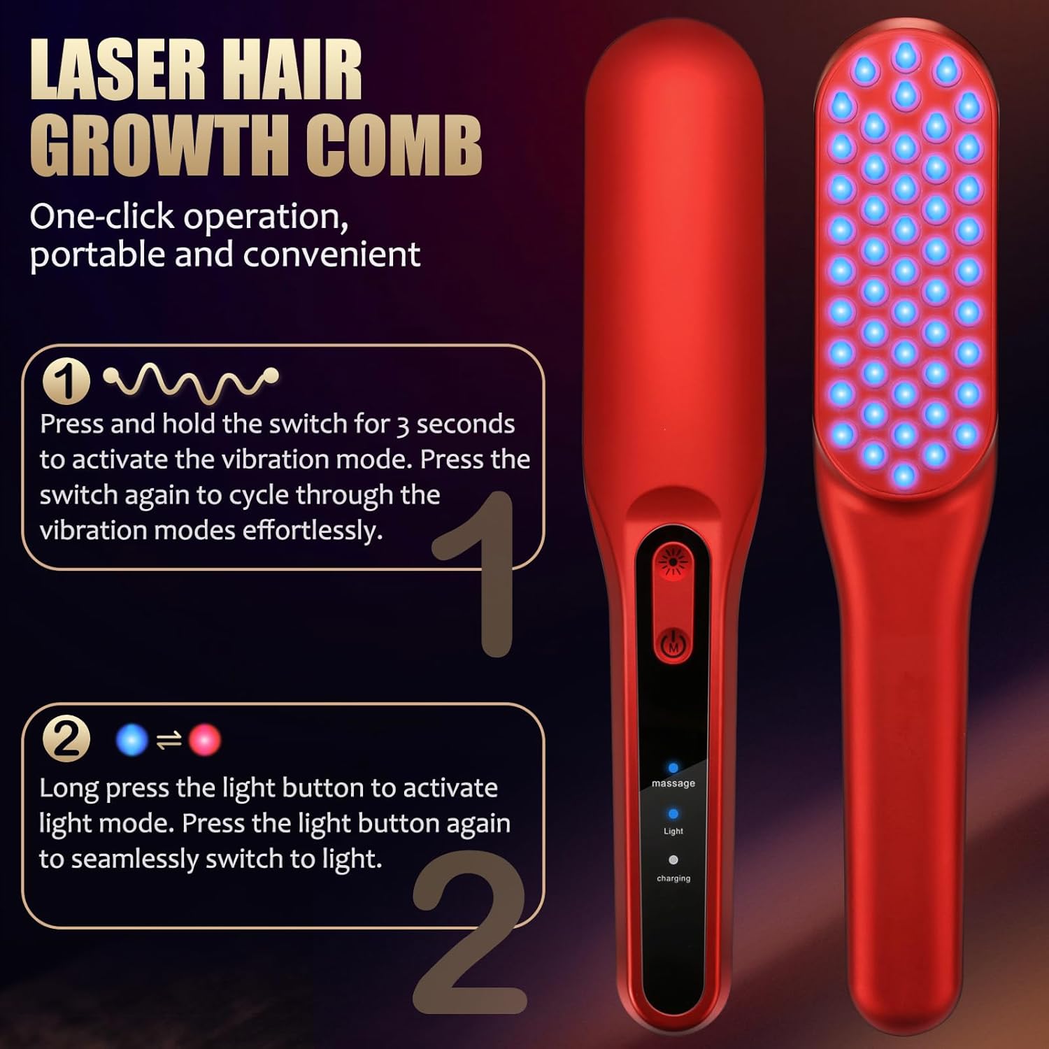 Laser-Haarwuchskamm, Rotlicht- – Hair Care Vegan Bewertung und Preis
